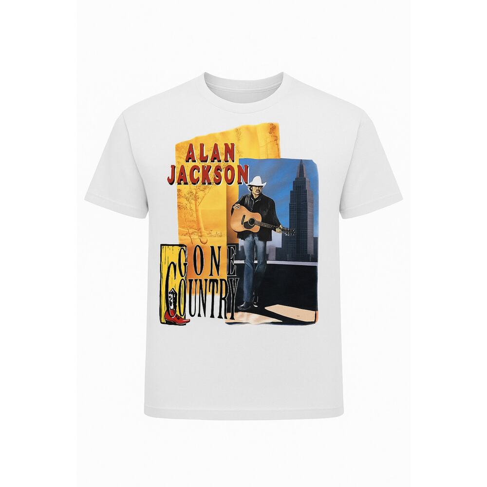 Alan Jackson Gone Country Tee White XL Country Music Graphic Shirt Vintage Look